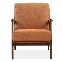 POLY & BARK Verity Lounge Chair, Single, Cognac Tan