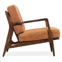 POLY & BARK Verity Lounge Chair, Single, Cognac Tan