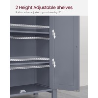 Vasagle Bathroom Floor Storage Cabinet, Bathroom Storage Unit With 2 Adjustable Shelves, Bathroom Cabinet Freestanding, 11.8 X 23.6 X 31.5 Inches, Slate Gray Ubcb60Gy