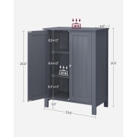 Vasagle Bathroom Floor Storage Cabinet, Bathroom Storage Unit With 2 Adjustable Shelves, Bathroom Cabinet Freestanding, 11.8 X 23.6 X 31.5 Inches, Slate Gray Ubcb60Gy