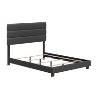 Boyd Sleep Napoli Faux Leather TriPanel Platform Bed Queen Black