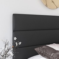 Boyd Sleep Napoli Faux Leather TriPanel Platform Bed Queen Black