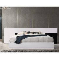 Best Master Bahamas Poplar Wood California King Platform Bed in BlackWhite