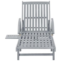 vidaXL Garden Sun Lounger Gray Solid Acacia Wood 45939