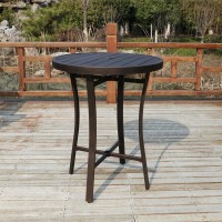 Round Bar Table Black(D0102H7Cbex)
