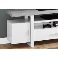HomeRoots Furniture 155-inch x 60-inch x 22-inch White, grey, Particle Board, Hollow-core - TV Stand with A cement Look Top