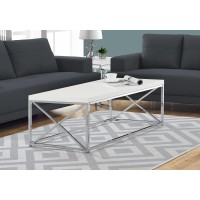 Homeroots Furniture 17-Inch Particle Board And Chrome Metal Coffee Table