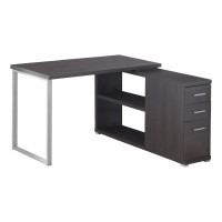 Homeroots Office 4725 X 4725 X 295 Grey, Silver, Particle Board, Hollow-Core, Metal - Computer Desk With A Hollow Core