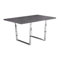 Homeroots Kitchen 35.5-Inch X 59-Inch X 30.25-Inch Grey Particle Board Metal - Dining Table