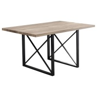 Homeroots Kitchen 36-Inch X 60-Inch X 30-Inch Dark Taupe Black Hollow-Core Particle Board Metal - Dining Table