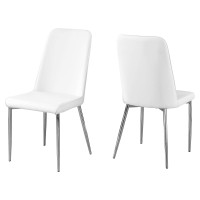 Homeroots Kitchen 33-Inch X 36-Inch X 74-Inch White, Foam, Metal, Leather-Look - Dining Chairs 2Pcs