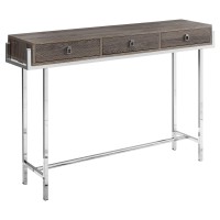 Homeroots Furniture 12-Inch X 48-Inch X 3175-Inch Dark Taupe, Particle Board, Metal - Accent Table