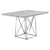 Homeroots Kitchen 36-Inch X 48-Inch X 31-Inch Grey Particle Board And Chrome Metal - Dining Table