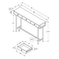 Homeroots Furniture 12 X 48 X 3175 White, Particle Board, Metal - Accent Table