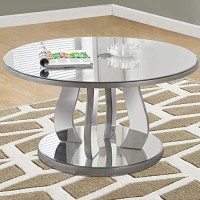 HomeRoots Furniture 36 x 36 x 18 Silver - coffee Table with A Mirror Top