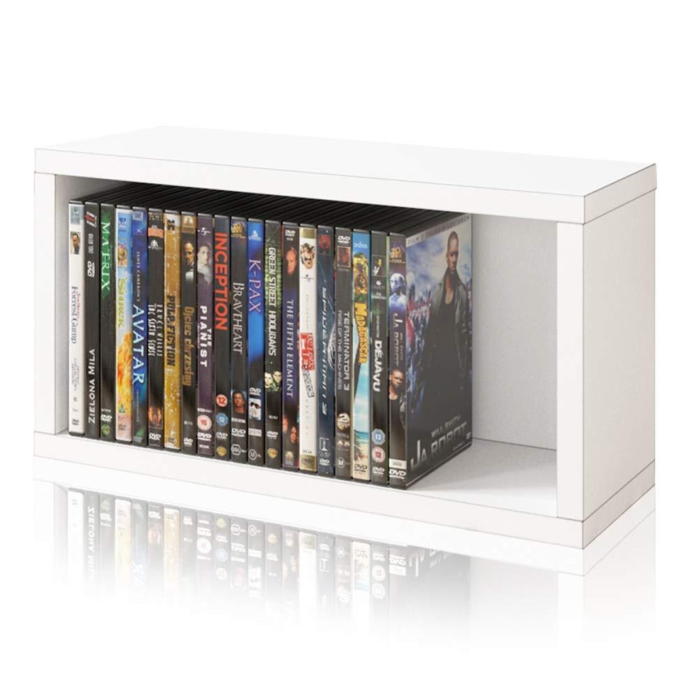 Way Basics Stackable Organizer Holds 30 Ps5 Games, Dvds, Blu-Rays, (Tool-Free Assembly), White