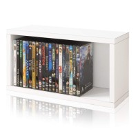 Way Basics Stackable Organizer Holds 30 Ps5 Games, Dvds, Blu-Rays, (Tool-Free Assembly), White