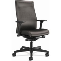 HON Ignition 20 Chair Black Vinyl Seat Black Vinyl Back Black Frame Mid Back Black