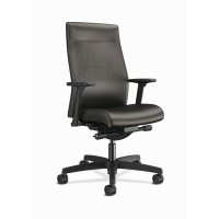 HON Ignition 20 Chair Black Vinyl Seat Black Vinyl Back Black Frame Mid Back Black