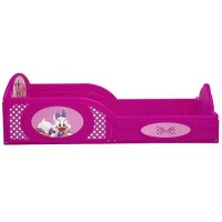 Disney Minnie Mouse Plastic Sleep And Play Toddler Bed With Attached Guardrails By Delta Children