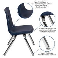 Advantage Navy Student Stack School Chair 12inch