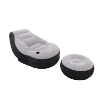 Intex Inflatable Ultra Lounge Chair With 2 In 1 Valve Extra Wide Opening Angled Back Rest Built In Cup Holder And Ottoman Gr