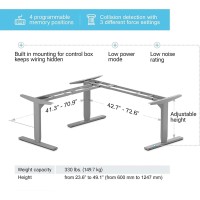 Standing Desk Corner Frame. Adjustable Height And Width Legs With Triple Electric Motors For Home Office L Shaped Desk Flt-05 Black