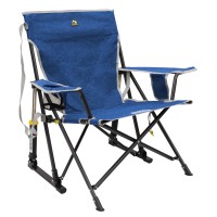 Gci Outdoor Kickback Rocker Portable Rocking Chair & Outdoor Camping Chair, Heathered Royal Blue