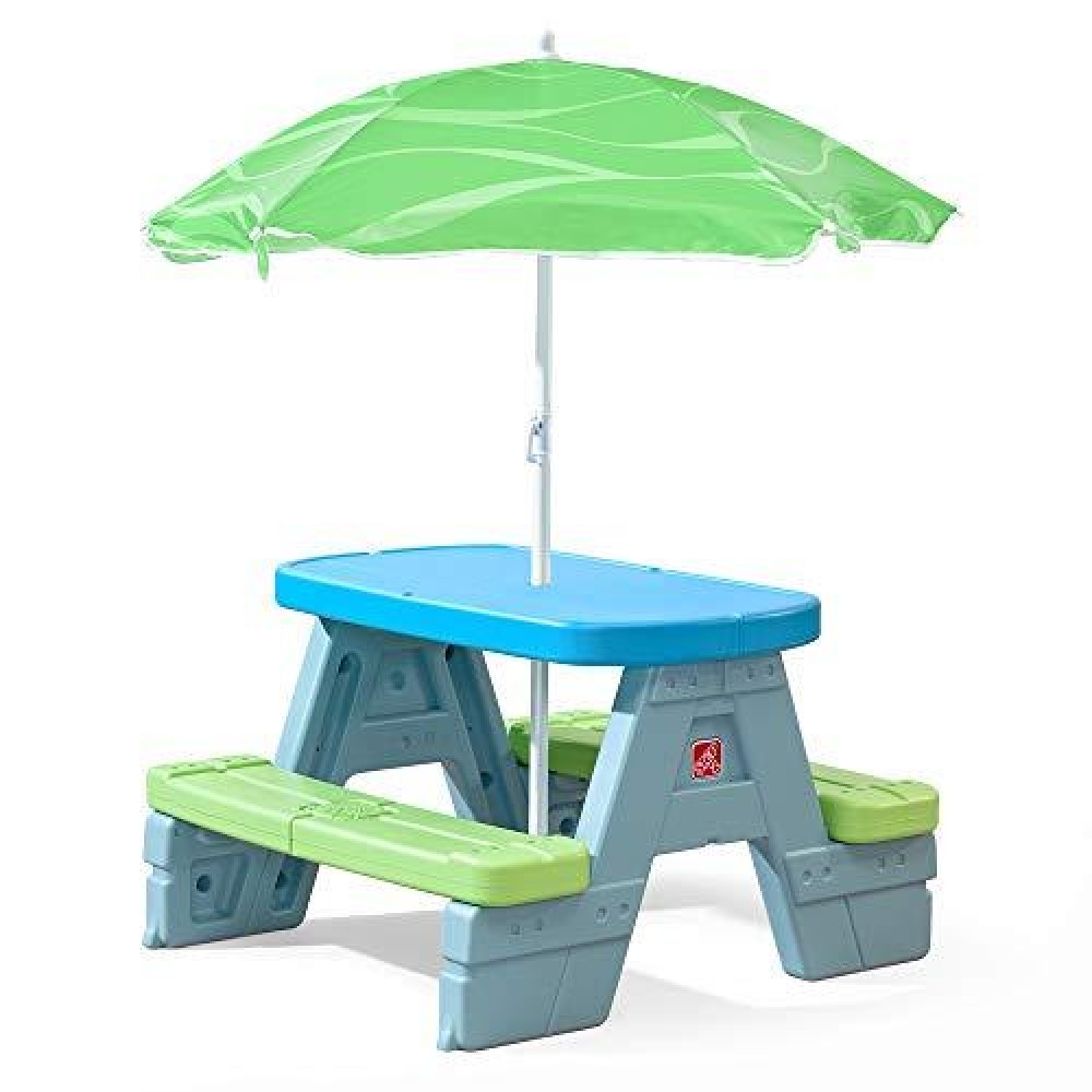 Step2 Sun Shade Kids Picnic Table With Removable Umbrella Indooroutdoor Kids Picnic Table Seats Four Easily Assembly And