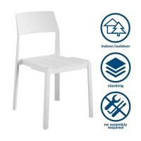 Novogratz Poolside Collection Chandler Stacking Dining Chairs Indooroutdoor 4Pack Charcoal