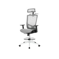 Nouhaus Ergodraft - Ergonomic Draft Chair, Computer Chair And Office Chair With Headrest. Rolling Swivel Chair With Wheels (Grey)