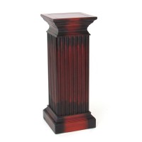 Benjara Transitional Style Square Top Pedestal Stand, Brown