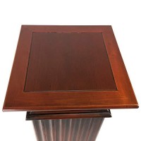 Benjara Transitional Style Square Top Pedestal Stand, Brown