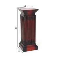 Benjara Transitional Style Square Top Pedestal Stand, Brown