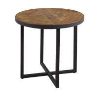 Wallace Bay Oceans Round End Table Antique Pine