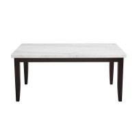 Francis Rectangular White Marble Dining Table