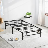 Olee Sleep 14 Inch Foldable Metal Platform Bed Frame Steel Mattress Foundation Comfort Base Easy Under Bed Storage No Box Sp