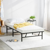 Olee Sleep 14 Inch Foldable Metal Platform Bed Frame Steel Mattress Foundation Comfort Base Easy Under Bed Storage No Box Sp