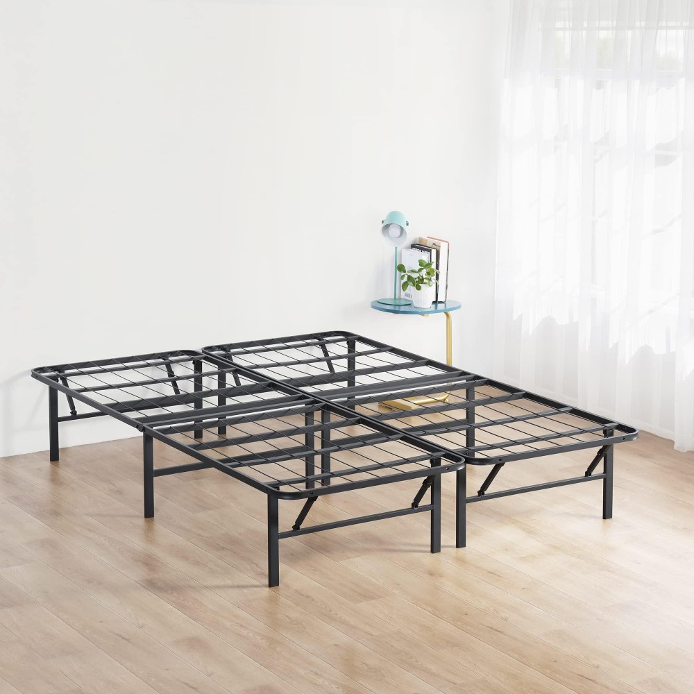 Olee Sleep 14 Inch Foldable Metal Platform Bed Frame Steel Mattress Foundation Comfort Base Easy Under Bed Storage No Box Sp