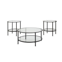 Aimee 3Pc Coffee Table Set Oil Rubbed Bronze Coffee 2 End Tables