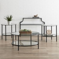 Aimee 4Pc Coffee Table Set Oil Rubbed Bronze Console Coffee 2 End Tables