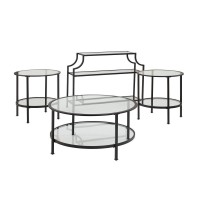 Aimee 4Pc Coffee Table Set Oil Rubbed Bronze Console Coffee 2 End Tables