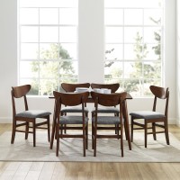 Landon 7Pc Dining Set Mahogany Table 6 Wood Chairs