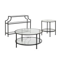 Aimee 3Pc Coffee Table Set Oil Rubbed Bronze Console Coffee End Table