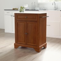 Lafayette Stone Top Portable Kitchen IslandCart CherryWhite