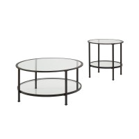 Aimee 2Pc Coffee Table Set Oil Rubbed Bronze Coffee End Table