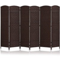 Jostyle Room Divider 6Ft. Tall Extra Wide Extra Wide Privacy Screen, Folding Privacy Screens With Diamond Double-Weave Room Dividers And Freestanding Room Dividers Privacy Screens (Espresso, 6-Panel)