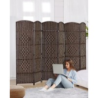 Jostyle Room Divider 6Ft. Tall Extra Wide Privacy Screen, Folding Privacy Screens With Diamond Double-Weave Room Dividers And Freestanding Room Dividers Privacy Screens(Brown, 6-Panel)