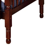 Benjara Traditional Bunk Bed With Attached Ladder And Turned Legs, Brown
