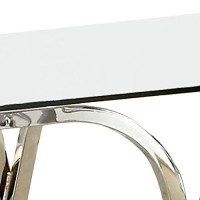 Benjara Modern End Table With Glass Top And Curved Chrome Legs, Silver And Clear